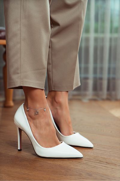 NİŞANTAŞI SHOES Vanessa White Matte Pointed Toe Women's Stiletto