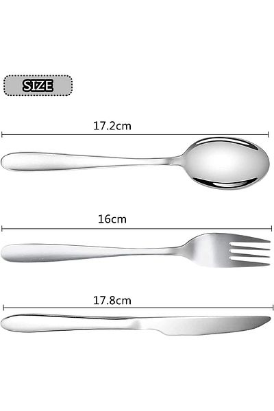 COOYA Cutlery Set with Portable Pouch Case, Stainless Steel, Outdoor Travel Picnic Office School (3 Pcs)