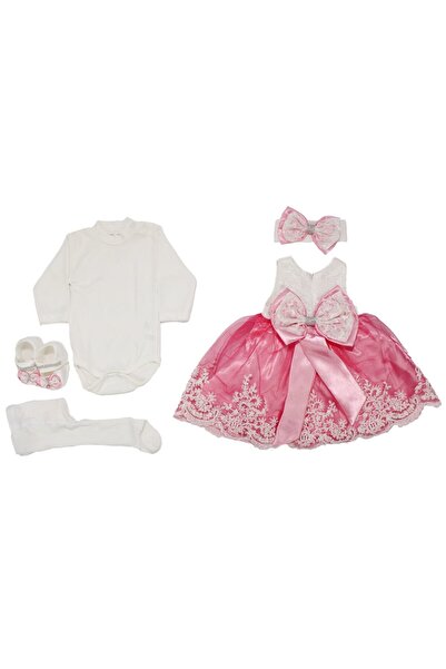 bebegen Baby Girl Tulle Laced Purple 5 Piece Girl Mevlüt Set 0-6 Months