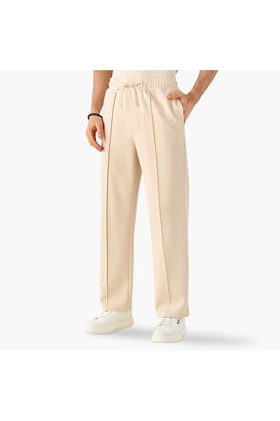 Emperor Textured Track Pants With Flexi Waistband And Pockets