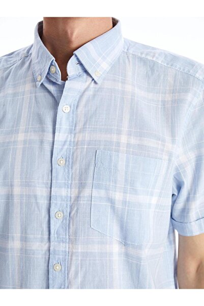 LC Waikiki LCWAIKIKI Classic  Regular Fit Kısa Kollu Ekose Poplin Erkek Gömlek