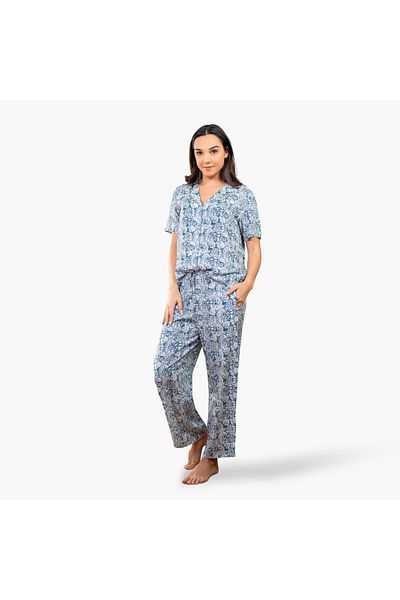Aadaraya Aadaraya Floral Print Shirt and Pyjama Set