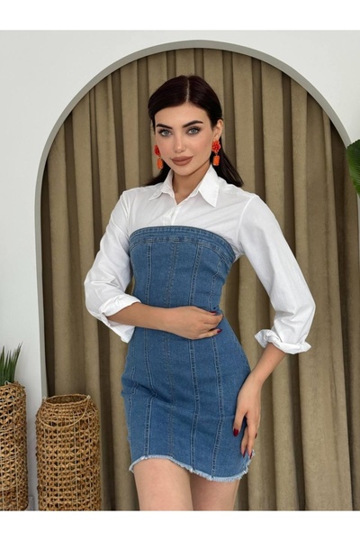 modamtn Vinna Strapless Denim Mini Dress