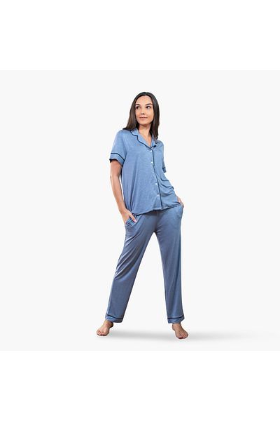 Aadaraya Aadaraya Collared Shirt and Pyjama Set