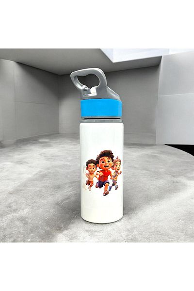 Marblestone Sublimation Blue Colored Water Bottle (Personalized Photo Printing Is Possible.) - 650Mlt