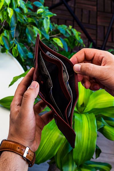 Garbalia Кафяв портфейл от 100% естествена кожа в западен стил с магнитен капак