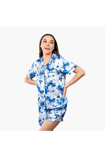 Aadaraya Aadaraya Floral Print Shirt and Shorts Set