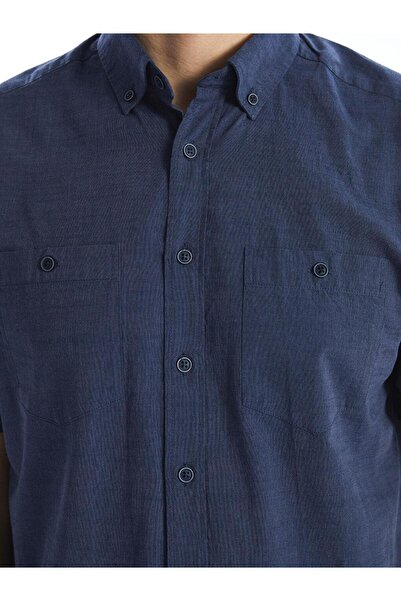 LC Waikiki Чоловіча сорочка з попліну LCWAIKIKI Classic Regular Fit з коротким рукавом