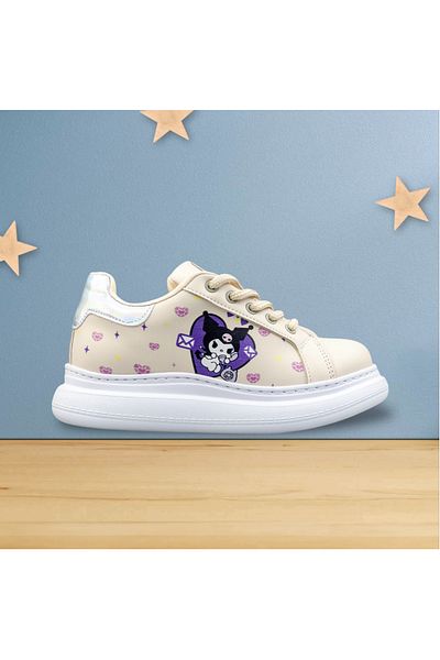 JOJO KIDS adidași kuromi pentru fete, pantofi cu talpă groasă cu fermoar și șireturi