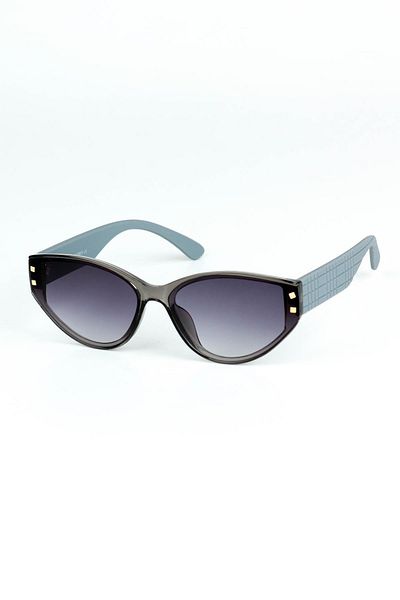 Di Caprio Women's Gray Uv400 Protected Geometric Model Sunglasses