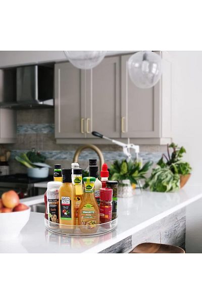 COOYA Lazy Susan Organizer, Multi-Functional Rotating Spice Racks, Storage Rack for Countertop, Cabinet