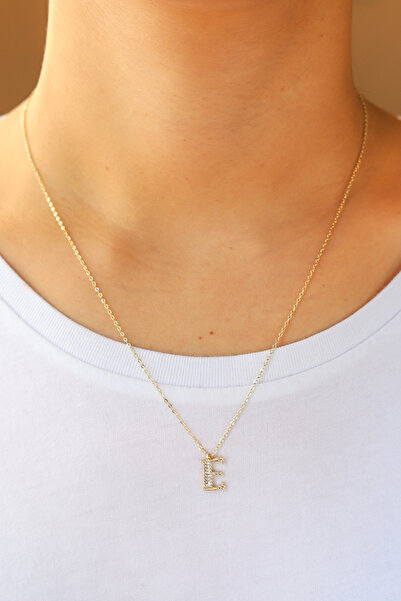 Brillo Altın Renk Zirkon Taşlı Çelik Kolye(51 cm)