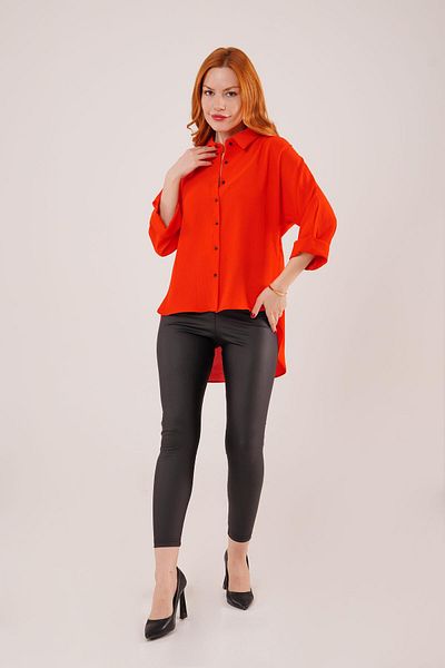 leyla sanat sanata yeni bir bakış açısı Leyla a New Perspective on Art Art Bat Sleeve Comfortable Fit Orange Shirt