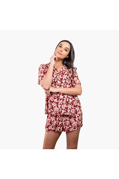 Aadaraya Aadaraya Floral Print Shirt and Shorts Set
