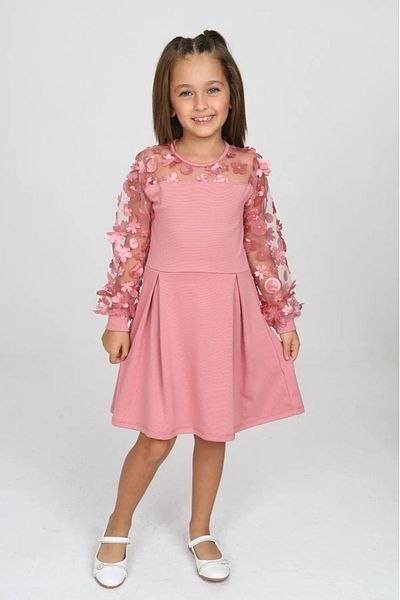 ANGELOS GIRLS Girl's Collar and Sleeves Tulle Dress 12161