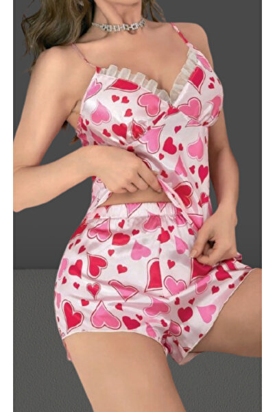 Cooqpoo Alb S-M-L-XL Mărime Roz Inimă Curea subțire Partea de jos din satin C...