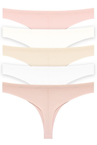 Cottonhill Basic Laser Cut Mesh Elastic Brazilian εσώρουχα 5 Συσκευασία