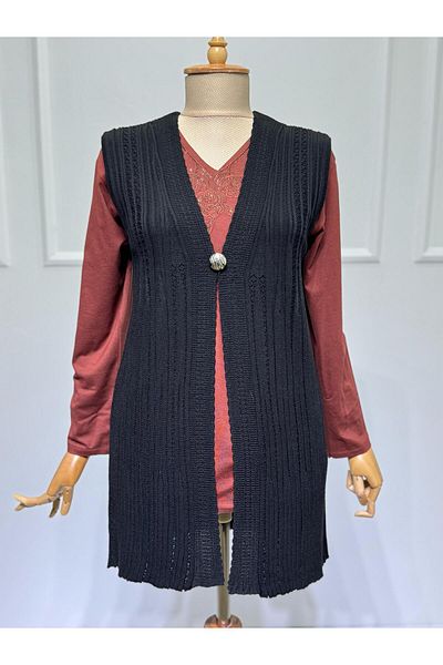 ModaMinar Women's Knitwear Accordion Model Stylish Vest