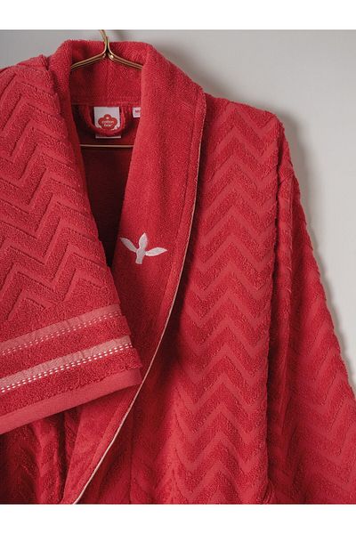 Cotton Box Abel Red-Navy Blue Masculine Family Bathrobe Set