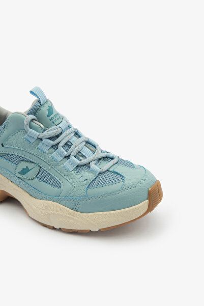 SAYL Mavi Bağcıklı Hafif Kalın Taban Kadın Sneaker Spor Ayakkabı
