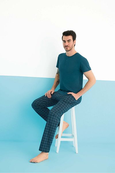 Aydoğan Aydogan 250161   Men's Modal Patli Short Sleeve Pajama Set