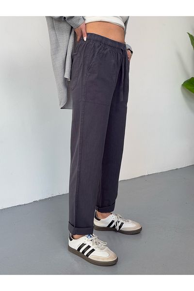 COMBİNE MİCHAİL Pantaloni de in pentru femei afumati