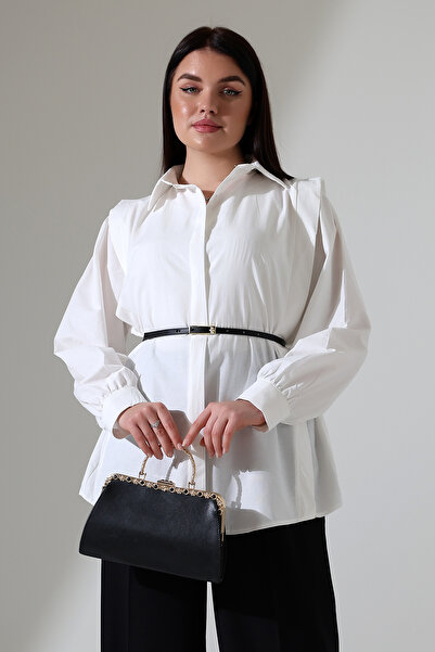 ensade Cămașă cu plăcuță ascunsă cu curea din piele cu volan pe umeri