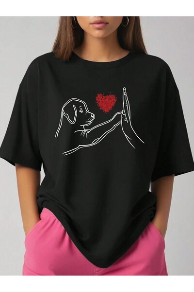 ZEMLİYA Μπλουζάκι Unisex Oversize Crew Neck με στάμπα