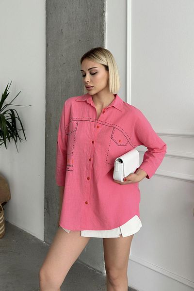 RB CLUB Cămașă de damă cu buzunar cu model