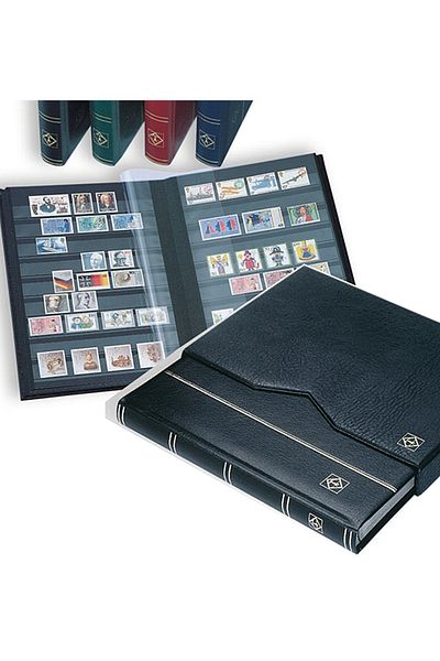 Leuchtturm Premium Stamp Collection Book, Black Ground, 32 Pages, Black Cover