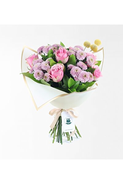 Rosebox Pembe Gül Ve Pembe Papatya Buketi Xl