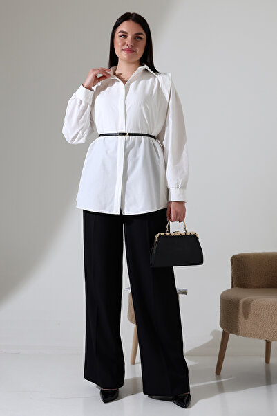 ensade Cămașă cu plăcuță ascunsă cu curea din piele cu volan pe umeri