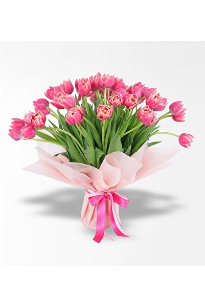 Rosebox 50 Adet Pembe Lale Buketi