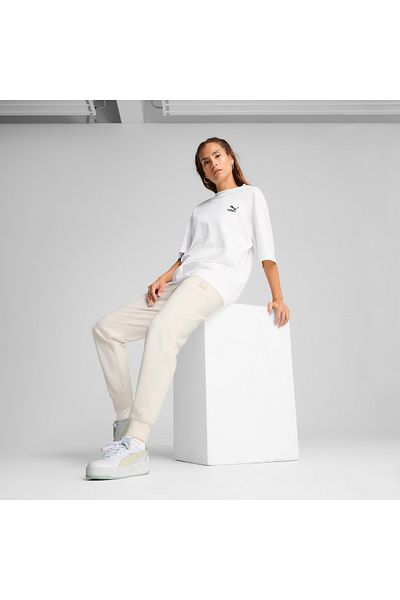 Puma Eșarfă de trening crem pentru femei Ess Elevated Sweat Trcl