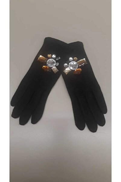 LUXERRA - TAŞ DETAYLI KEÇE ELDİVENİ