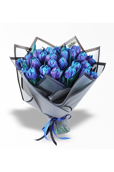 Rosebox 30 Adet Mavi Galaxy Lale Buketi