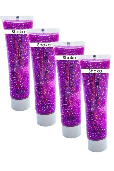 SHAKA 4 Pieces Colorful Glitter Glitter for Face and Body Glitter Party Glitter 30 ml
