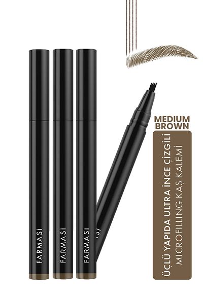 Farmasi 3-Pack Microfilling Eyebrow Pencil Medium Brown