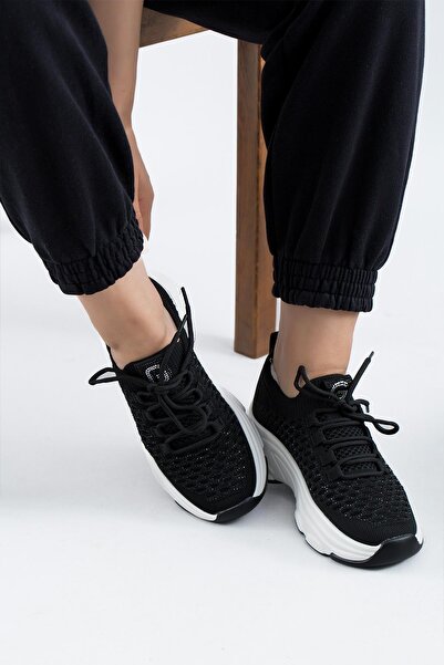 Guja Imported Special Design Knitwear Women's Sports Shoes 24Y309-3 Black