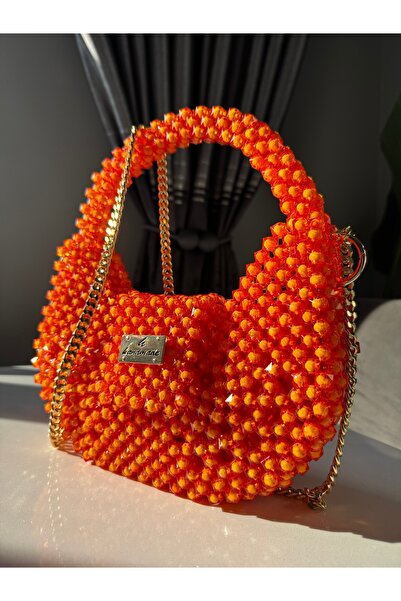 begüm jewelery TURUNCU PARLAK KÜBİK KESİM TAŞLARLA İŞLENMİŞ EL YAPIMI TASARIM...