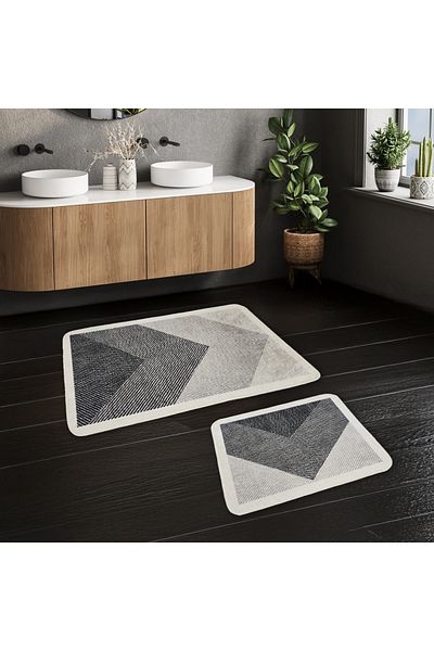 miqna 2-tlg. Rutschfeste Badteppich Set, Waschbar (60X100 & 50X60 CM)