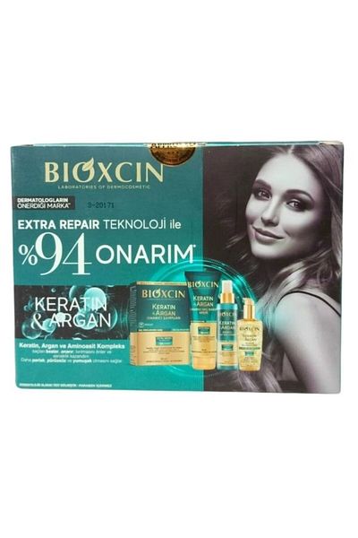 Bioxcin Keratin & Argan Repair Shampoo 300 ml - Advantage Set of 2 for Damaged and Damaged Hair
