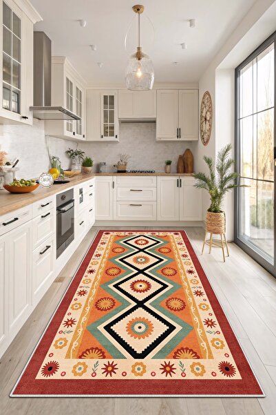 West Home Makinede yıkanabilir kaymaz taban leke tutmaz mutfak halısı salon h...