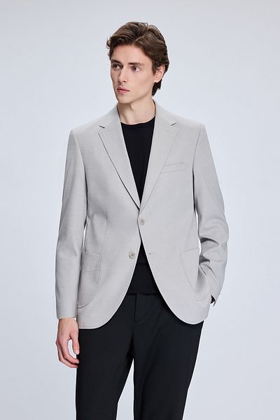 Hatemoğlu Gray Slim Fit Mono Collar Casual Jacket