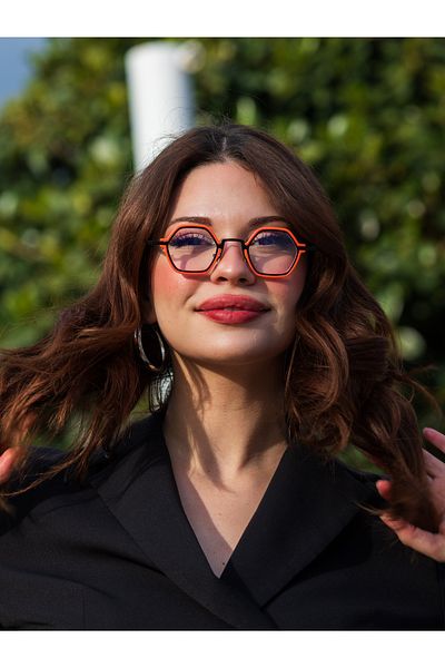 Angel Eyes Orange Cornered Blue Light Protection Glasses - Stylish Design & Eye-Catching Style