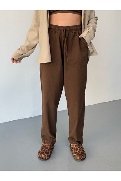 COMBİNE MİCHAİL Pantaloni maro de in pentru femei