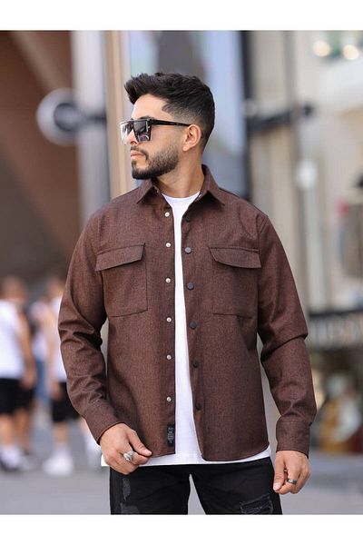 YXC Trend Maker Men's Coated Wool Effect Knitted Shirt