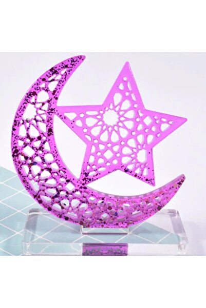 Siliko World Ay Yıldız Reçine Kalıp Ve Altlığı 2 Li Silikon Kalıp Epoksi