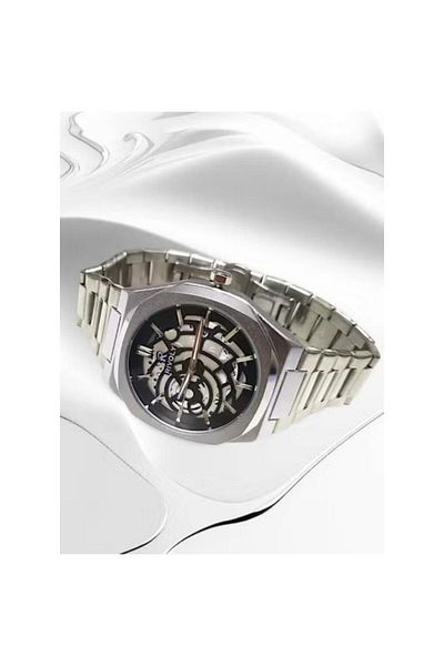 Rivoly Men's Stainless Steel Analog Quartz Date Display Watch Easy to Read Fashion Design Waterproof