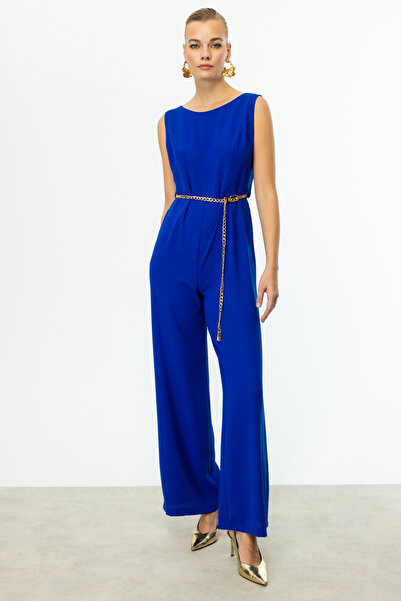 Mi Pret a Porter Mi Zero Collar Metal Gold Belted Overall